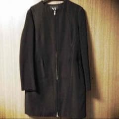 Y’s ワイズ ノーカラーロングコート 黒のサムネイル