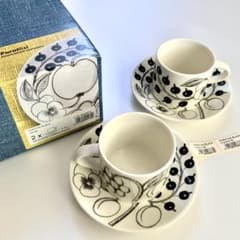 ☆ 旧ロゴ アラビア パラティッシ ブラック カップ＆ソーサー 180ml ×2のサムネイル