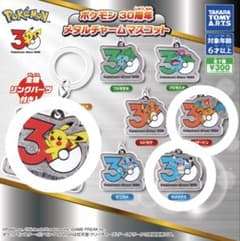 ポケモン 30周年 メタルチャームマスコット ピカチュウ リザードン カメックスのサムネイル