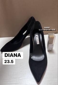 DIANA パンプス ブラック スエード 23.5cmのサムネイル