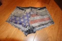 アメリカ国旗デザインデニムショートパンツ y2kのサムネイル