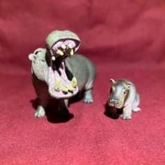 【廃盤】シュライヒ Schleich カバ 親子のサムネイル