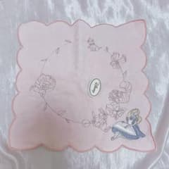 ディズニー 不思議の国のアリス 刺繍ハンカチ ピンクのサムネイル