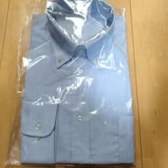 メンズ 長袖 ドレスシャツ ブルー ストライプ 39-80