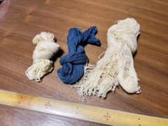 手芸用 糸 さしこ糸 無撚糸 3束セット アイボリー ブルー系のサムネイル