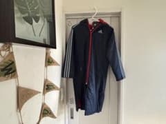adidas ベンチコート JDP66 140サイズ ネイビー/レッドのサムネイル