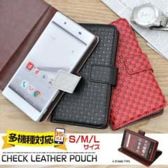 【ホワイト】手帳型 スマホ ケース カバー 多機種 対応 Mサイズのサムネイル
