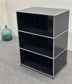 USM Haller USM ハラー オープン シェルフ ラック ブラック 中古 美品 スイス USMハラー(USM Haller) 洗練されたデザインで