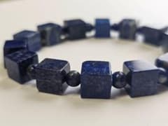 ラピスラズリ キューブ 天然石 ブレスレット ハンドメイドのサムネイル