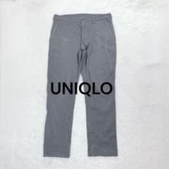 ユニクロ◇UNIQLO 防風ストレッチスリムフィットチノ L W91 グレー 伸