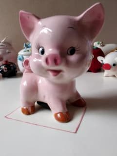 ☆昭和レトロ 陶器製 ぶた貯金箱 ・置物 - メルカリ