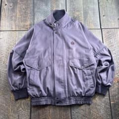 古着 茄子紺 短丈ボンバージャケット 太アーム ラグラン M チェック