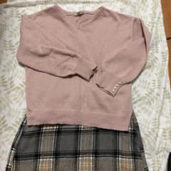 しまむら&はなゆん　はなゆんチャーム　ニット&チェックスカート　LLサイズのサムネイル