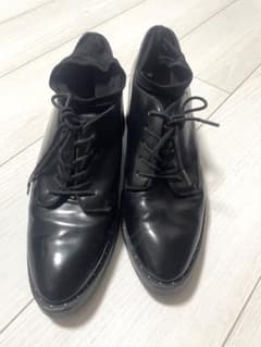 ZARA靴黒 レザー レースアップシューズ 中ヒール