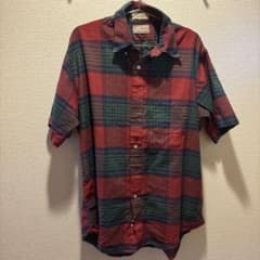 L.L.Bean 半袖シャツ 赤緑チェック　USA製のサムネイル