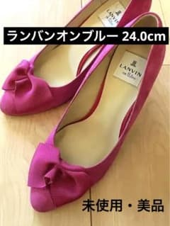 最終価格【新品・美品】24.0 ランバン パンプス ピンク リボンのサムネイル
