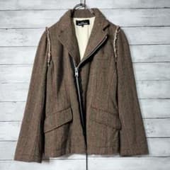 美品✨トリコ コムデギャルソン　縮絨ドッキングレイヤードジャケット　21SS トリココムデギャルソン 異素材ドッキングテーラードジャケット ジップ