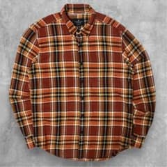 AMERICAN EAGLE フランネルチェックシャツ M バーガンディ 古着
