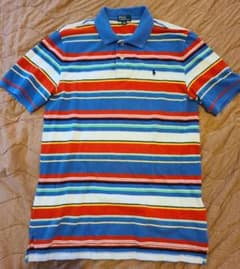 Ralph Lauren マルチカラー ストライプ ポロシャツ　メンズM相当のサムネイル