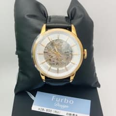 Furbo design 自動巻き 腕時計 スケルトン ゴールド×ブラック - メルカリ