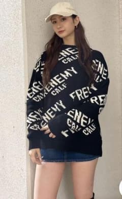GYDA FRENEMY ニットトップス ブラック FREE