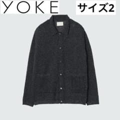 YOKE Mesh Knitted Shirt Cardigan Black - メルカリ