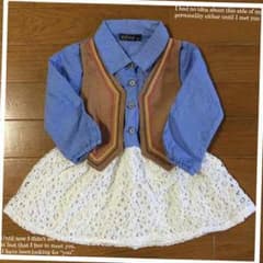 ♡新品・デニムシャツ風ワンピース・90♡のサムネイル