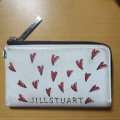 JILLSTUART 카드 케이스 하트 무늬 화이트 패스 케이스
