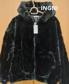 INGNI フェイクファー フード付きジャケット ブラック 新品未使用のサムネイル