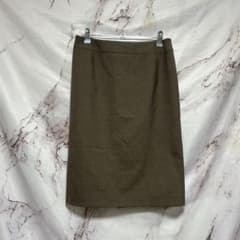 【WASHABLE&STRETCH】タイトスカート ひざ丈 ブラウン サイズ11