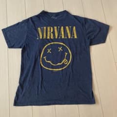 NIRVANA ニルヴァーナ バンドTシャツ M スマイルロゴ ブルー イエローのサムネイル