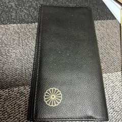皇居財布 菊紋入り 長財布 ブラック レザー | Mercari