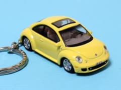 VW フォルクス ワーゲン ニュー ビートル☆イエロー☆ミニカー☆キーホルダーのサムネイル