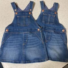 【由加里様専用】　H&Mデニム ジャンパースカート サロペット2点　双子のサムネイル
