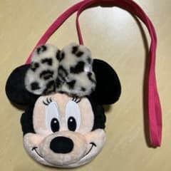 ミニーマウス ぬいぐるみポーチ ヒョウ柄リボンのサムネイル