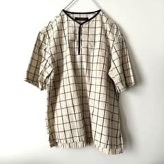 【良品】JOURNAL STANDARD リネンチェック柄半袖シャツのサムネイル