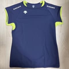 DESCENTE）デサント バレーボールウェア 半袖 L ネイビー×イエローのサムネイル