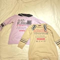 子供服トレーナー2点セット（紫・ベージュ）のサムネイル