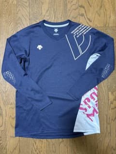 DESCENTE Mサイズ ネイビー/ホワイト 長袖シャツのサムネイル