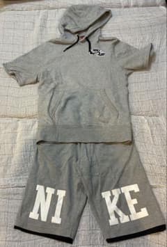 【下リバーシブル】NIKE AIR メンズ 半袖パーカー+ハーフパンツ上下セットのサムネイル