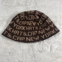 NEW YORK HAT ニット帽 ビーニー ブラウン　茶　総柄　USA製