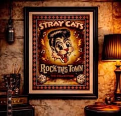 STRAY CATSロカビリーポスター 額入り♪ロカビリー ♢ストレイ