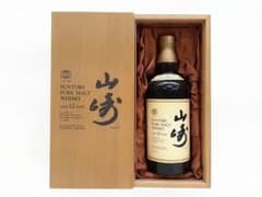 未開栓 サントリー 山崎 12年 ピュアモルト ウイスキー 750ml 木箱!のサムネイル