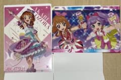 アイカツ！×プリパラ クリアビジュアルポスター真中らぁら 大空あかり ガシャポンのサムネイル