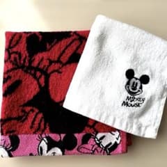 【ディズニー】ミッキー&ミニーハンドタオル ハンカチ セット