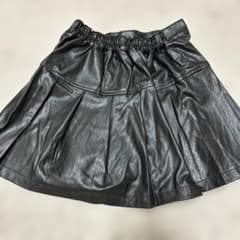 レディース ミニスカート フェイクレザー 黒のサムネイル