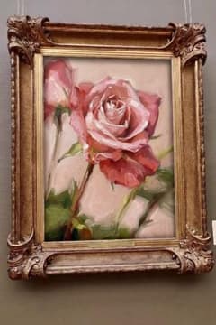 【期間限定300円OFF】油絵風 アートポスター 薔薇 花束 インテリア 絵画のサムネイル
