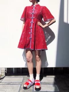 【PAMEO POSE パメオポーズ】赤レースミニドレス・チャイナミニワンピース PAMEO POSE パメオポーズ】赤レースミニドレス・チャイナミニ