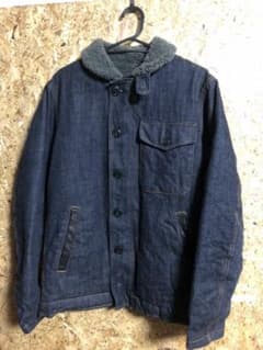 中古 傷あり M 児島ジーンズ デニムジャケット ボア - メルカリ