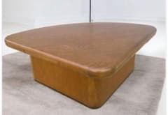 今月限定】希少 カリモク コーナーテーブル 木製 三角形 引き出し付